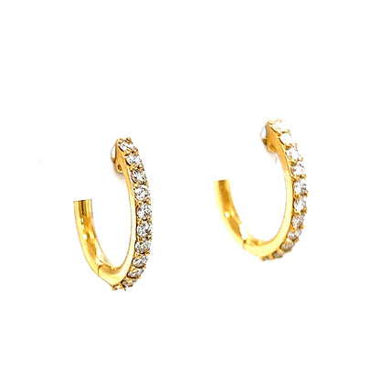 .40 Classic Diamond Hoop Earrings in 14k Yellow Gold