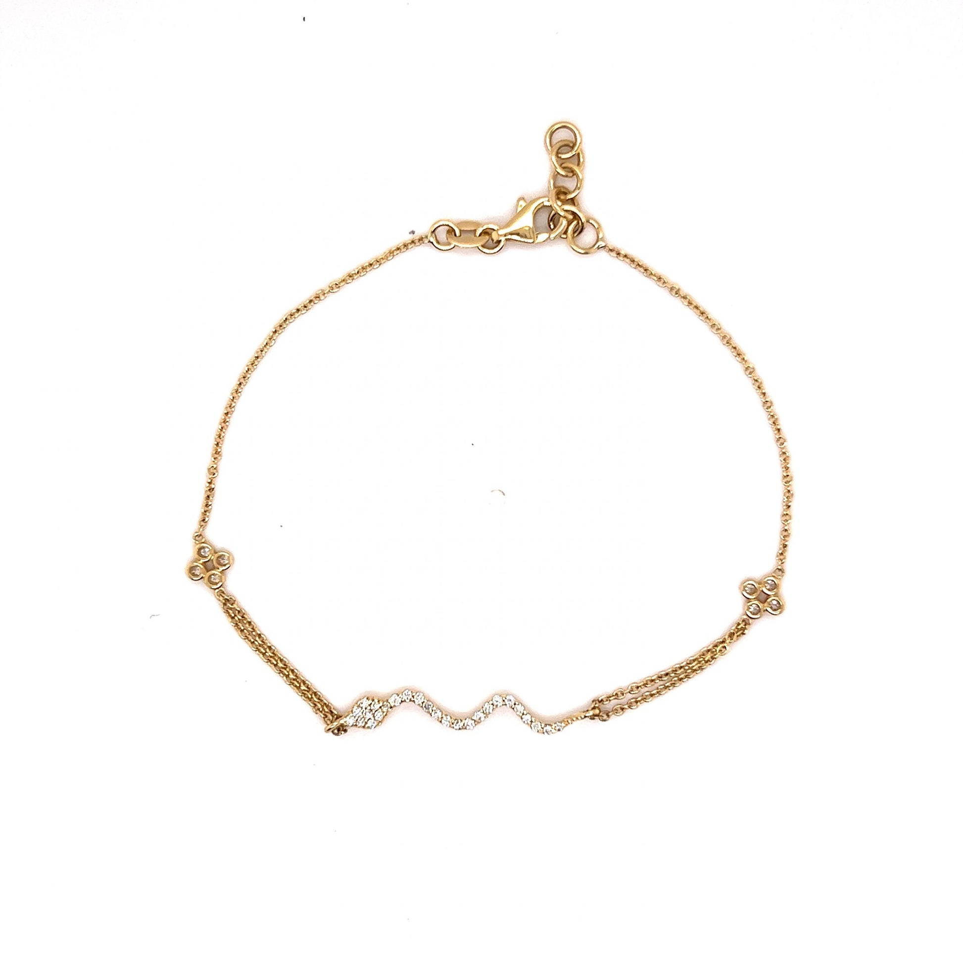 Pave Diamond Snake Chain Bracelet in 14k Yellow Gold