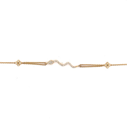 Pave Diamond Snake Chain Bracelet in 14k Yellow Gold