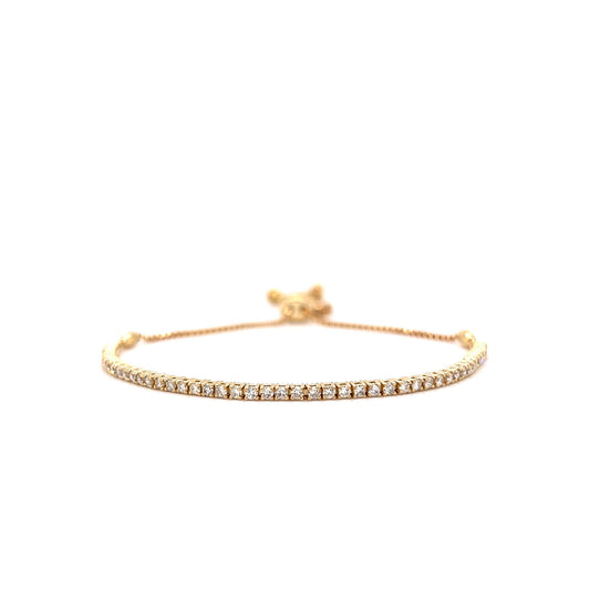 Classic Adjustable Diamond Tennis Bracelet in 14k Yellow Gold