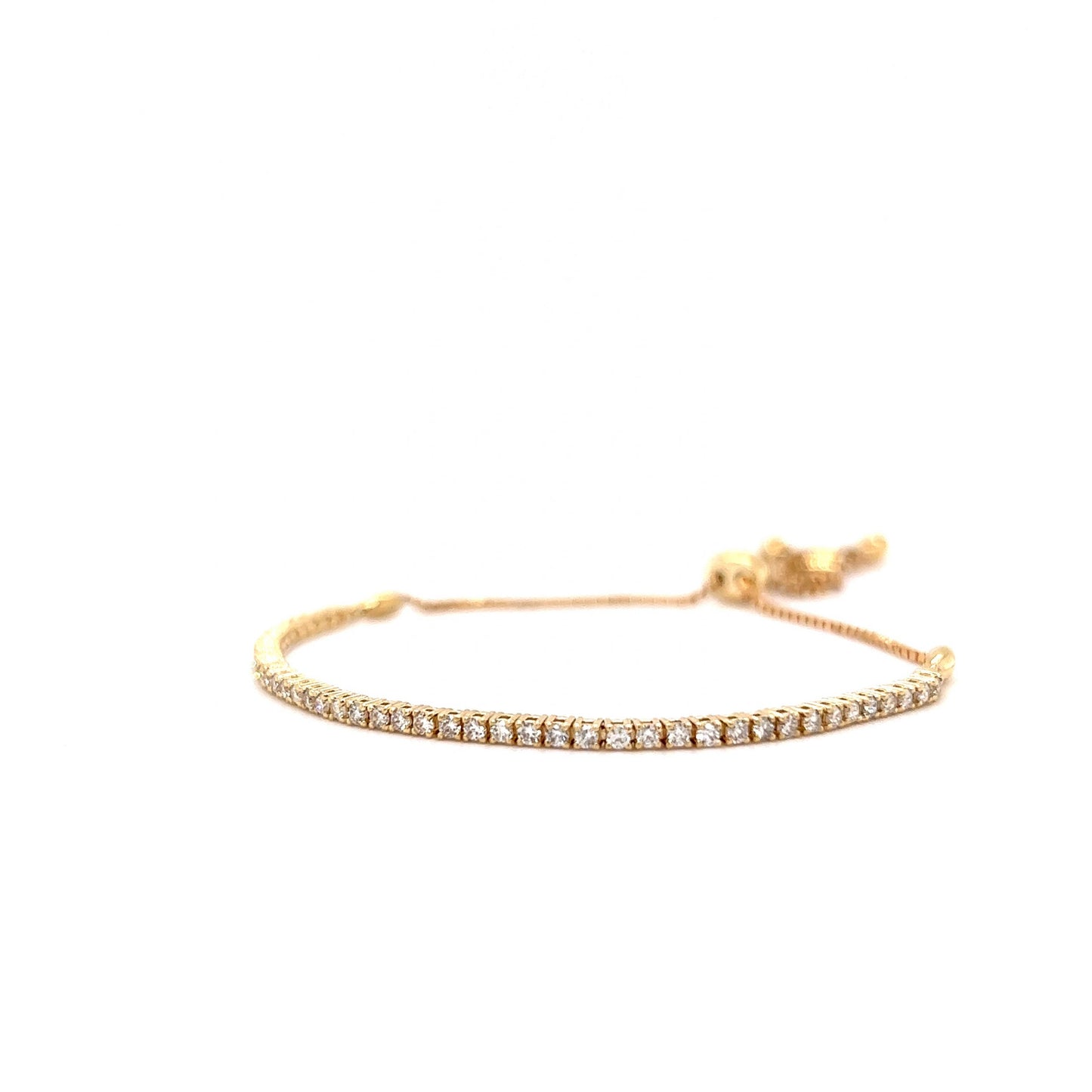 Classic Adjustable Diamond Tennis Bracelet in 14k Yellow Gold