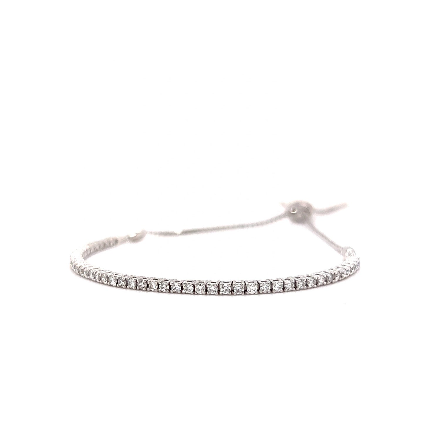 Adjustable Diamond Tennis Bracelet in 14k White Gold