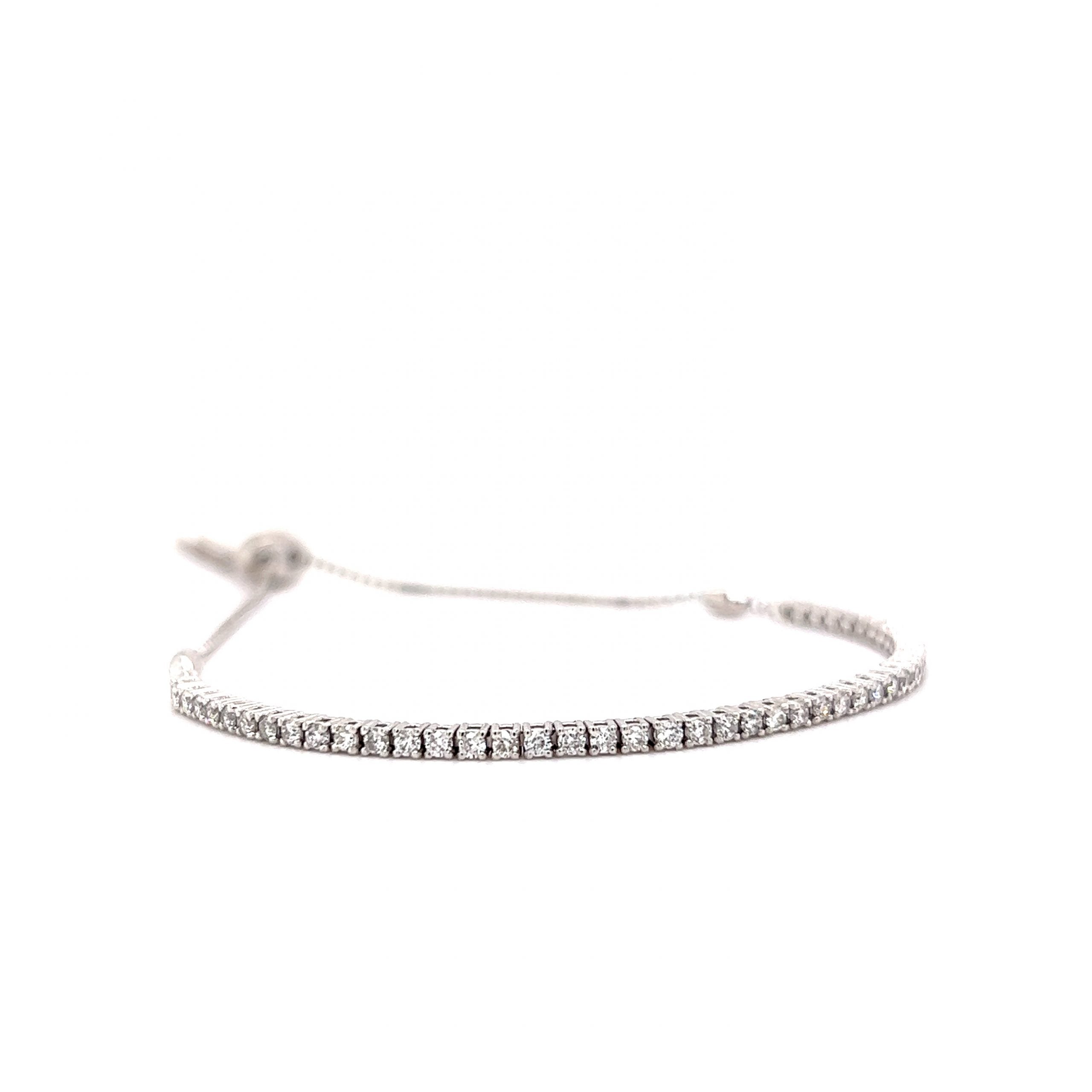 Ivy 14K White Gold 2 Carat Diamond Flower Design Tennis Bracelet -  Bijouterie Langlois