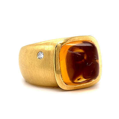 H. Stern Cabochon Cut Citrine Cocktail Ring in 18k Yellow Gold