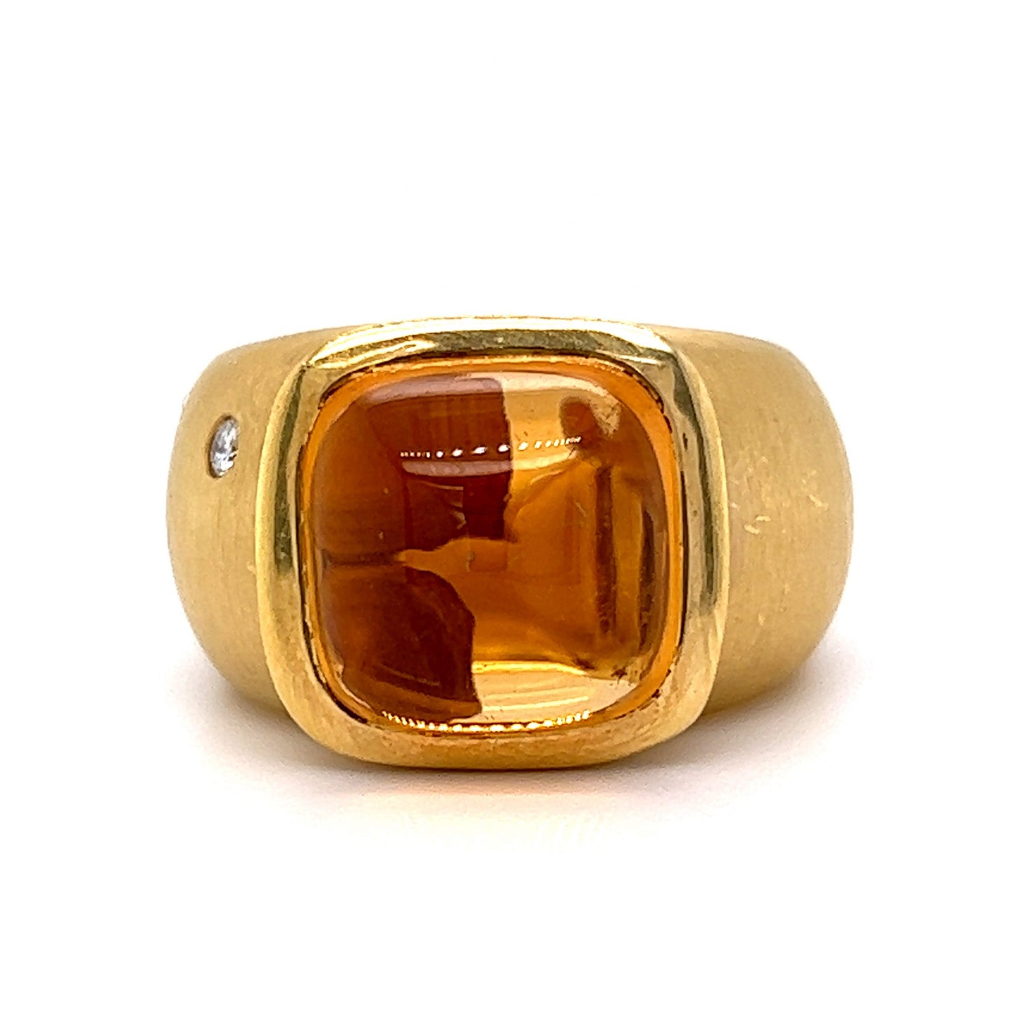 H. Stern Cabochon Cut Citrine Cocktail Ring in 18k Yellow Gold