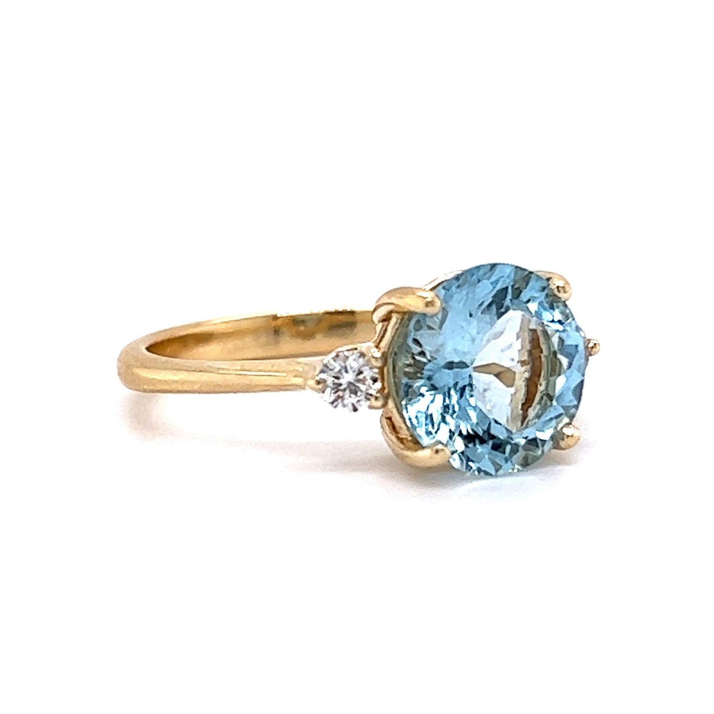 2.21 Aquamarine & Diamond Engagement Ring in 14k Gold
