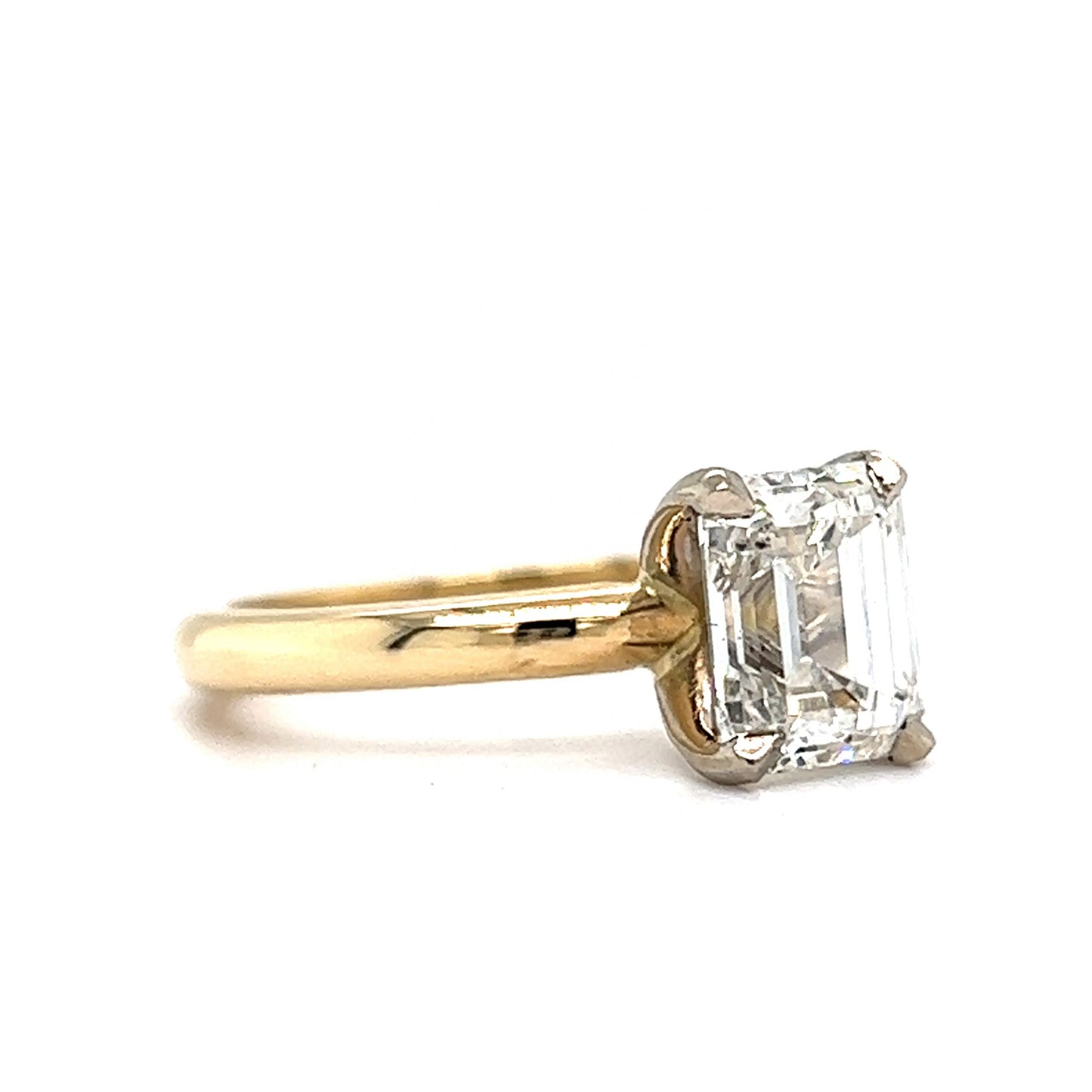 1.86 Solitaire Emerald Cut Diamond Engagement Ring in 14k Gold