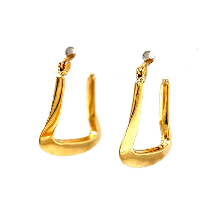 Bell Shaped Hoop Earrings in 14k Yellow Gold