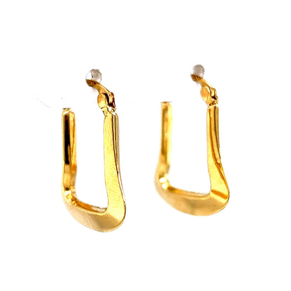 Bell Shaped Hoop Earrings in 14k Yellow Gold