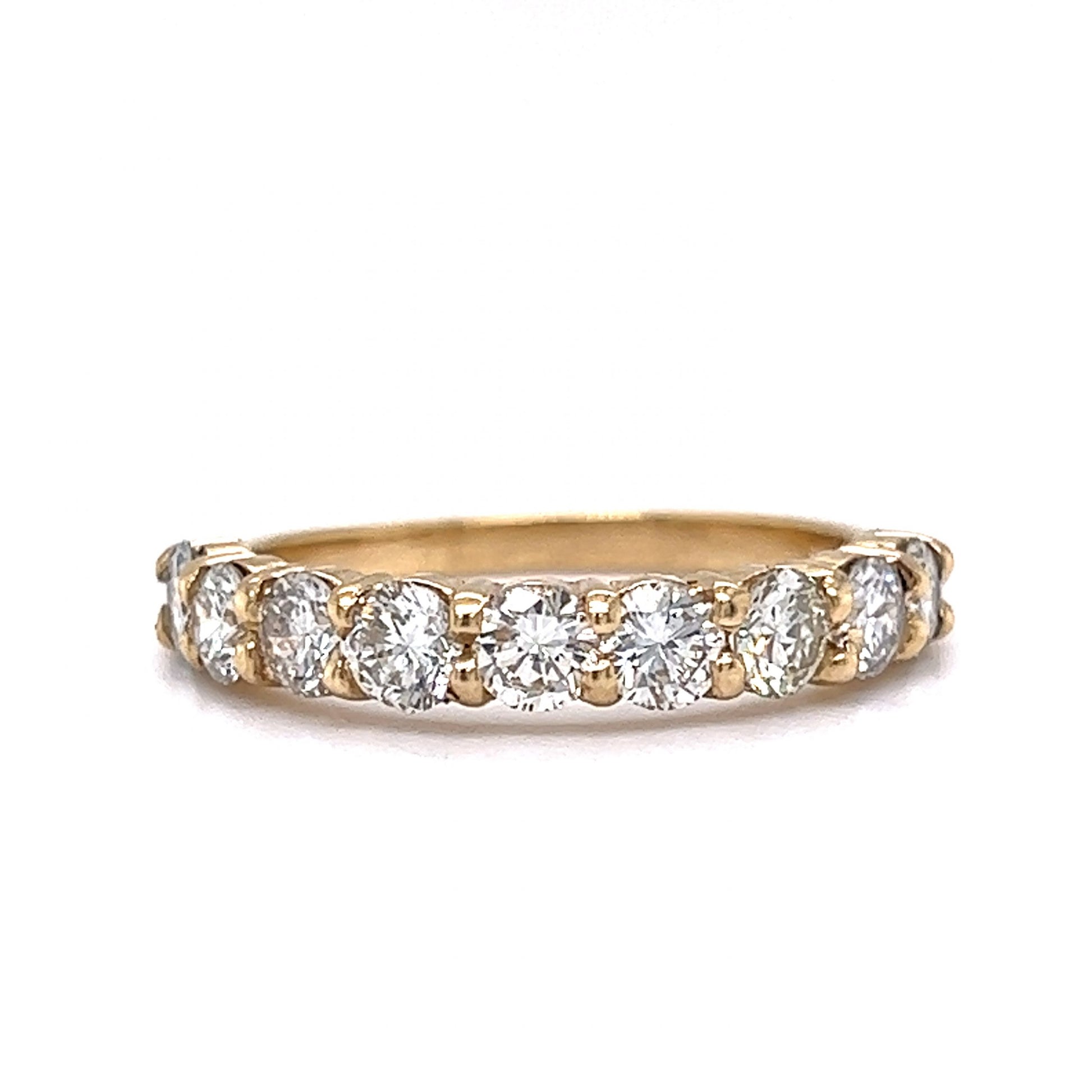 Carat Diamond Half Eternity Wedding Band in 14k Yellow Gold