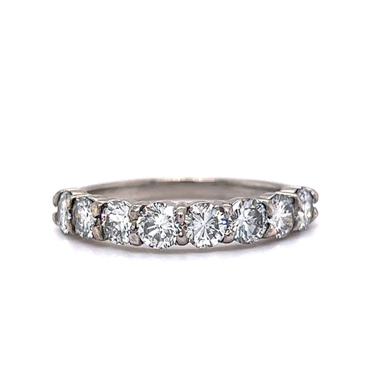 1.35 Round Brilliant Cut Diamond Wedding Band in 14k White Gold