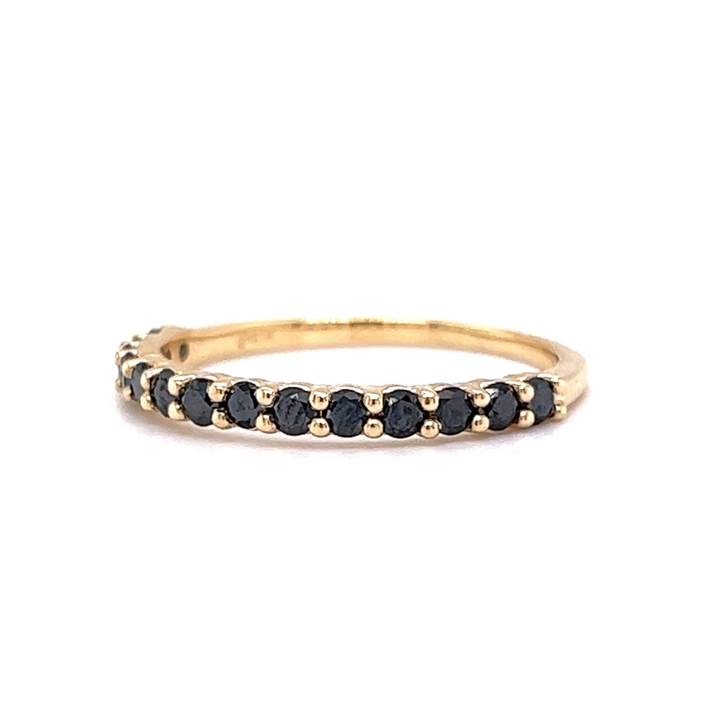 Black Diamond Wedding Band in 14k Yellow Gold