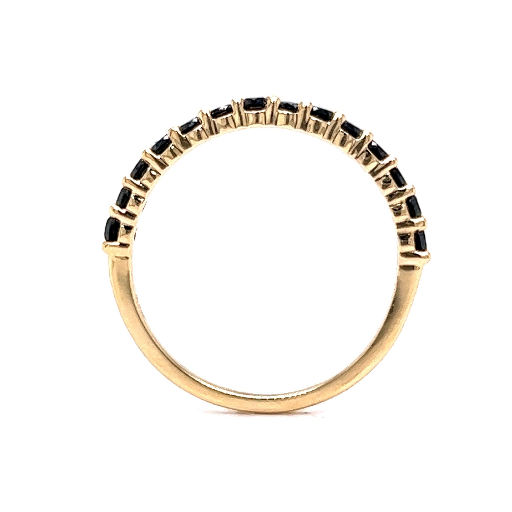 Black Diamond Wedding Band in 14k Yellow Gold