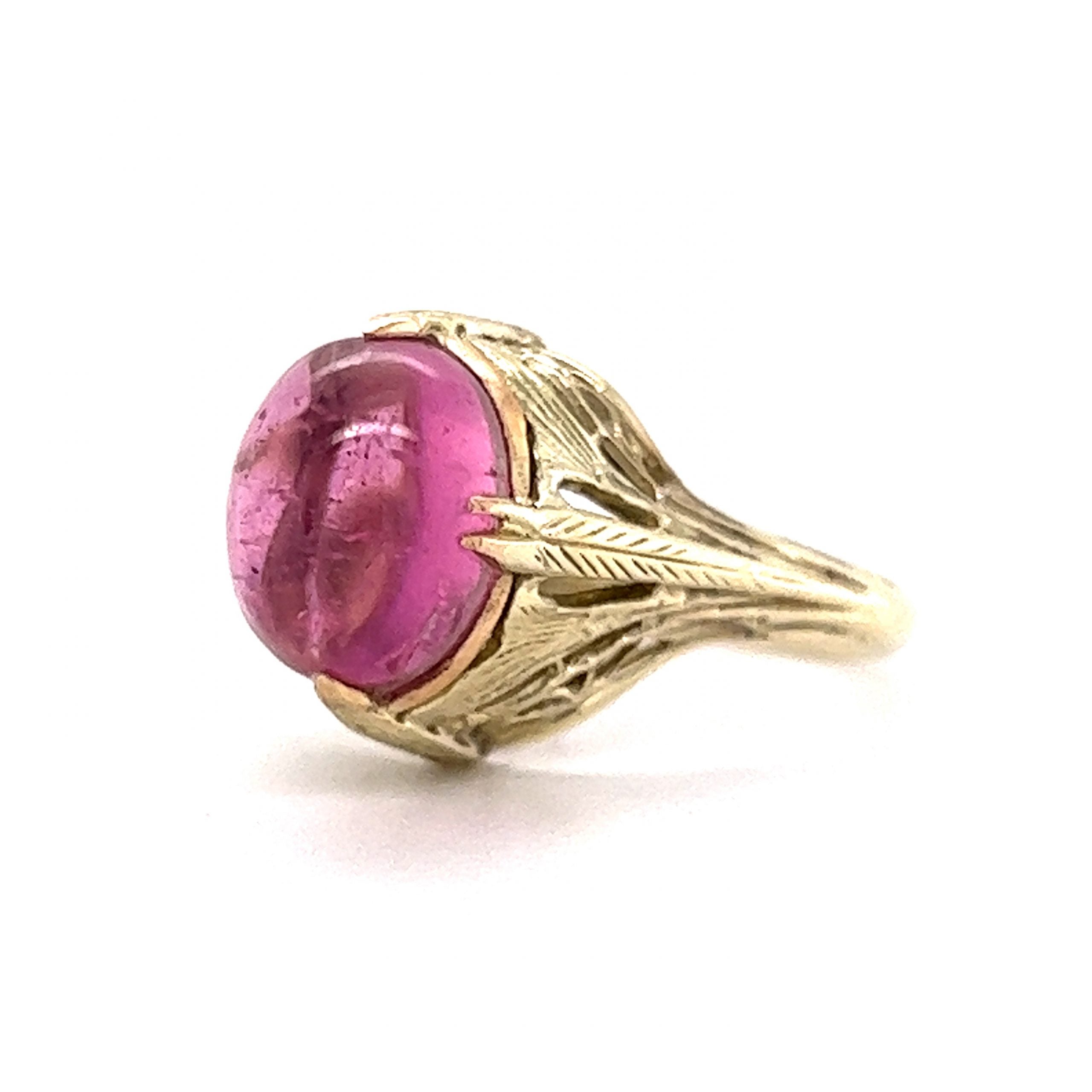 Rose Cut Diamond & Multi popular Colored Tourmaline Cabochon 14K Gold Over Sterling Silver 26 mm Long x 15 mm Wide Bead Findings