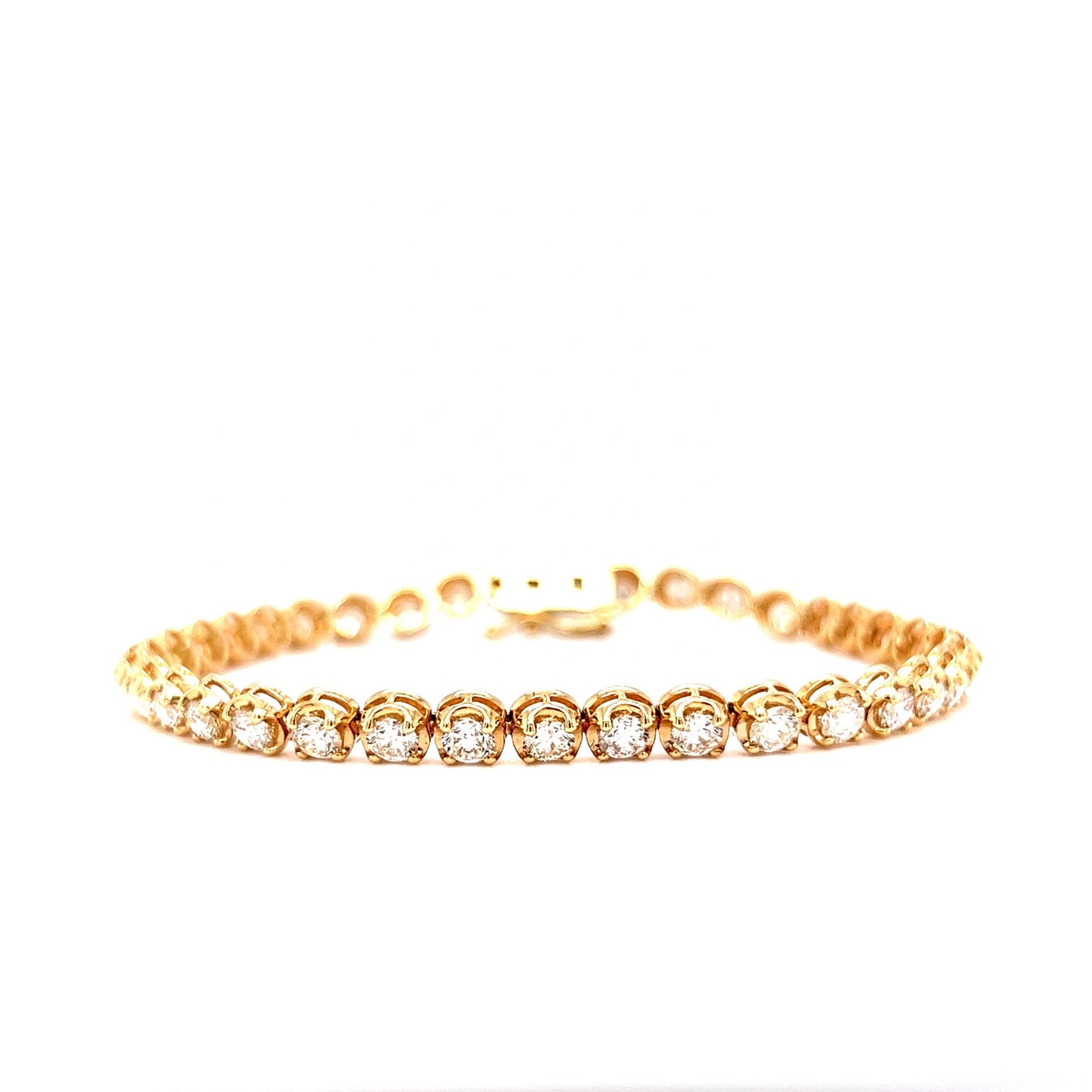 5.00 Round Brilliant Diamond Tennis Bracelet in 14k Yellow Gold