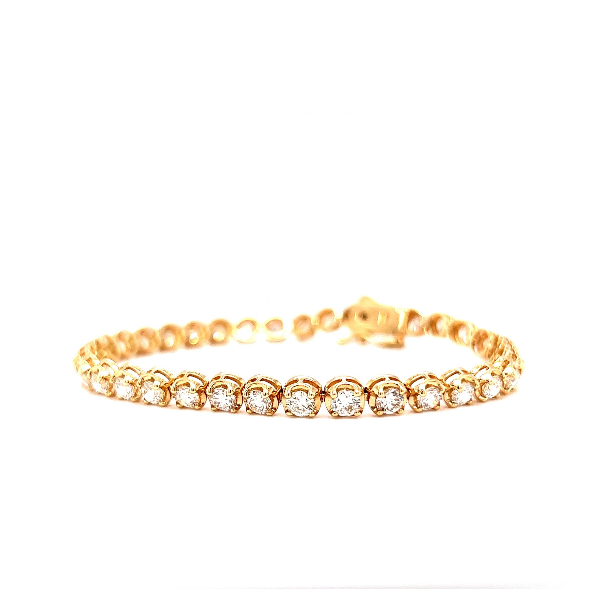 5.00 Round Brilliant Diamond Tennis Bracelet in 14k Yellow Gold