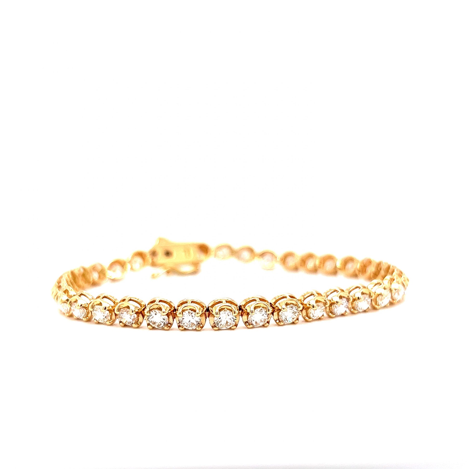 5.00 Round Brilliant Diamond Tennis Bracelet in 14k Yellow Gold