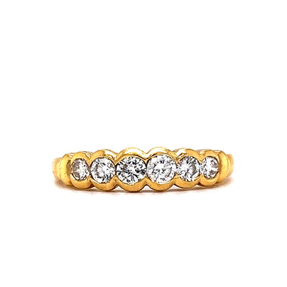 Connected Bezel Set Diamond Stacking Ring in 18k Yellow Gold