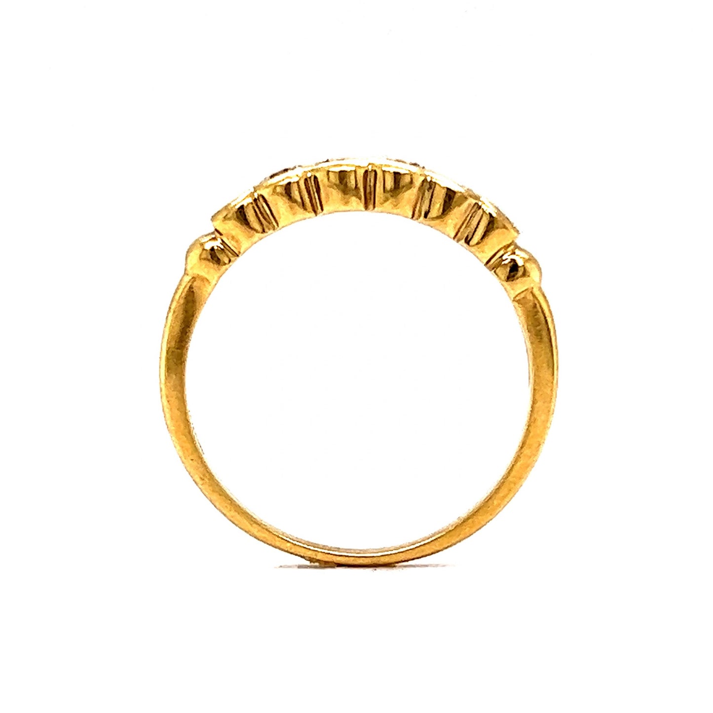 Connected Bezel Set Diamond Stacking Ring in 18k Yellow Gold