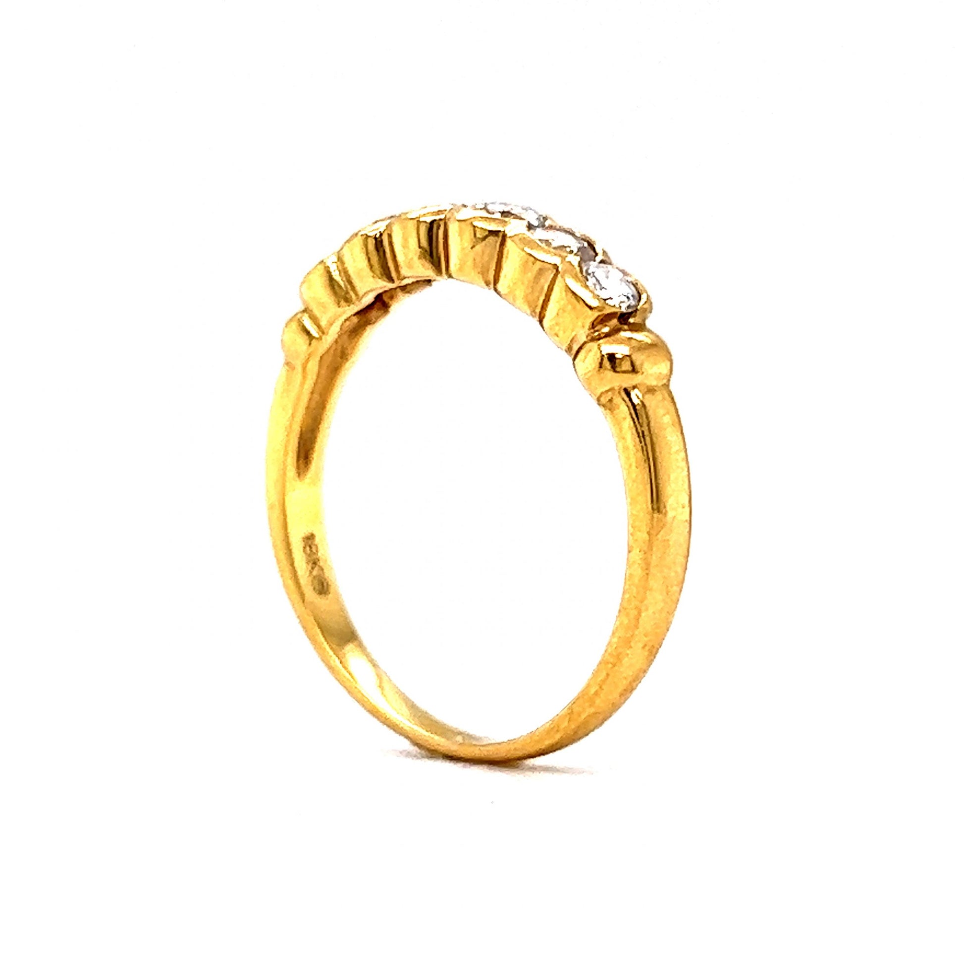 Connected Bezel Set Diamond Stacking Ring in 18k Yellow Gold