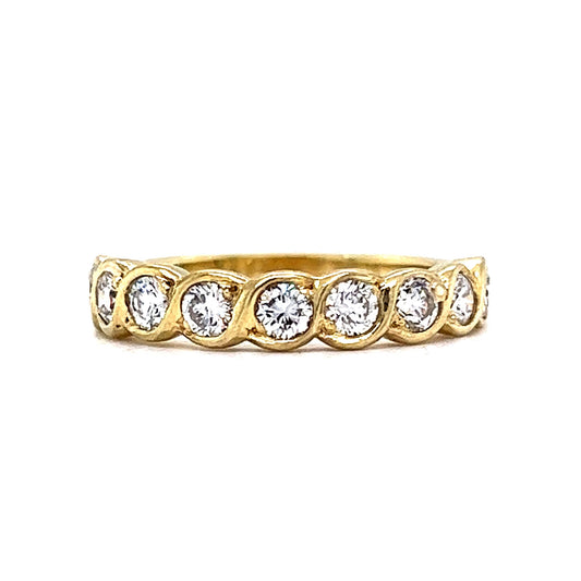 Braided Diamond Stacking Ring in 18k Yellow Gold