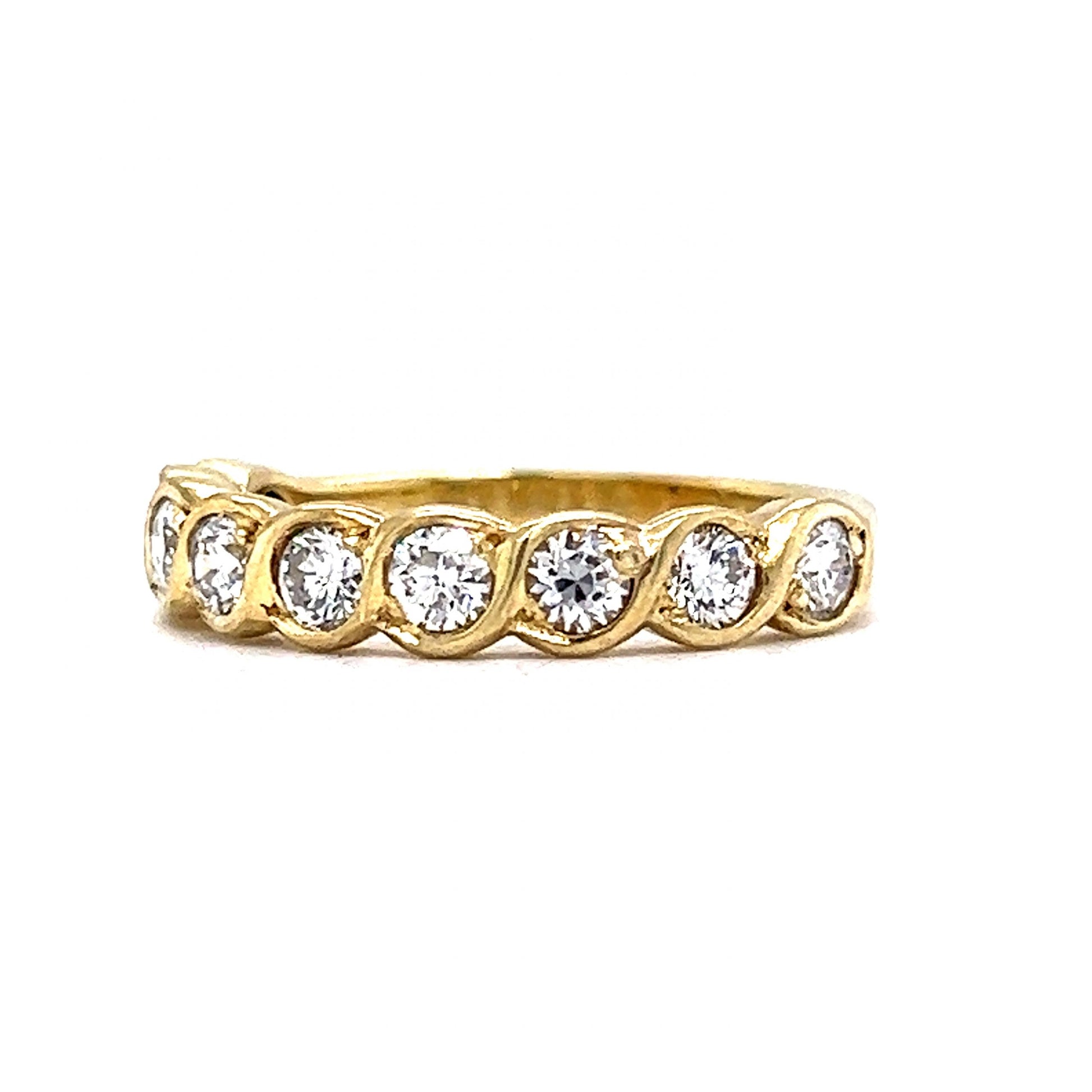 Braided Diamond Stacking Ring in 18k Yellow Gold