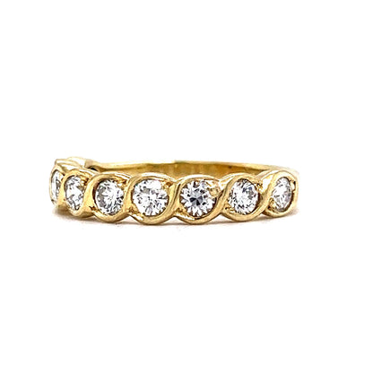 Braided Diamond Stacking Ring in 18k Yellow Gold