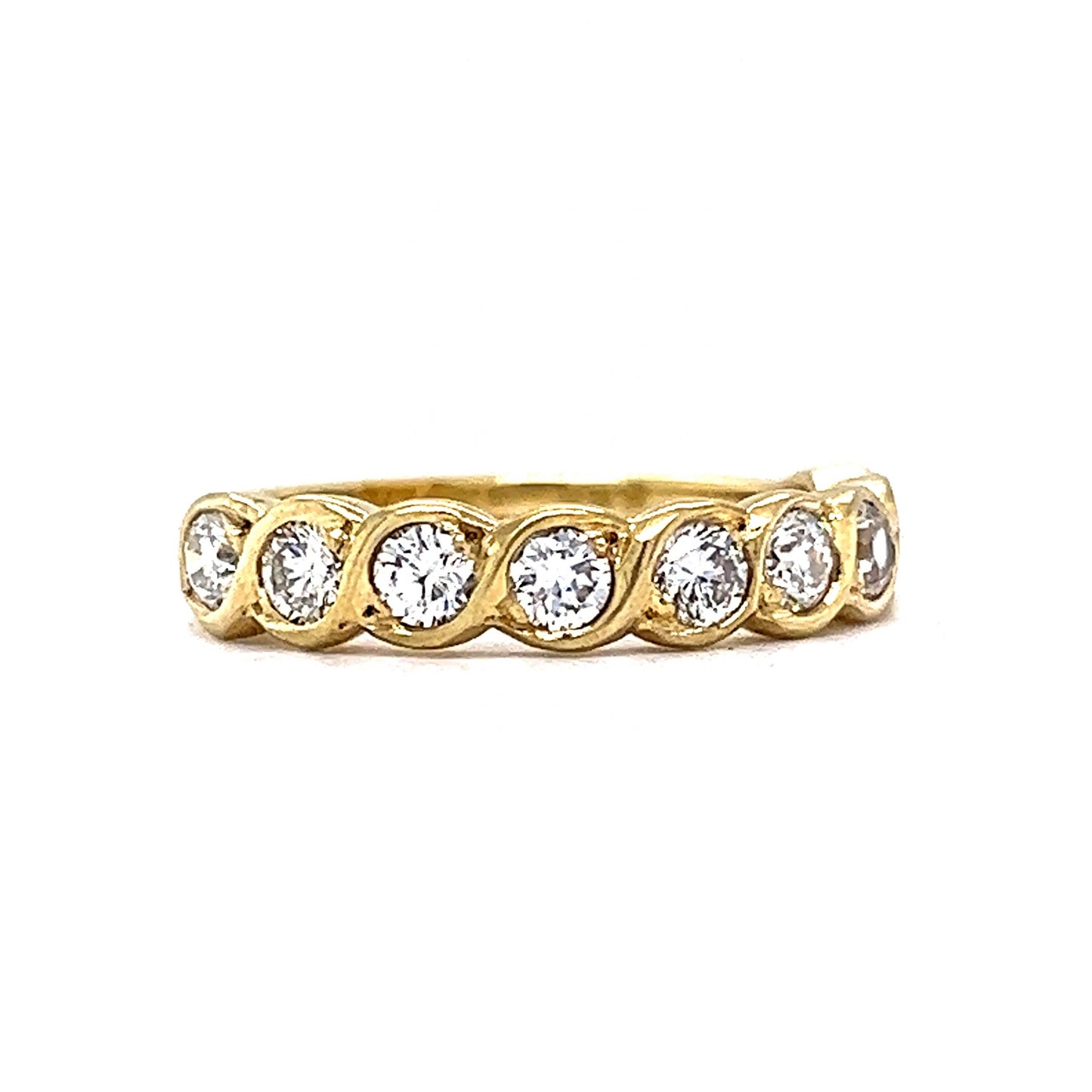 Braided Diamond Stacking Ring in 18k Yellow Gold