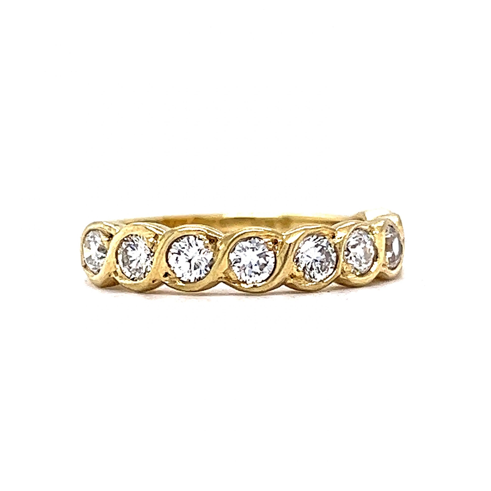 Braided Diamond Stacking Ring in 18k Yellow Gold