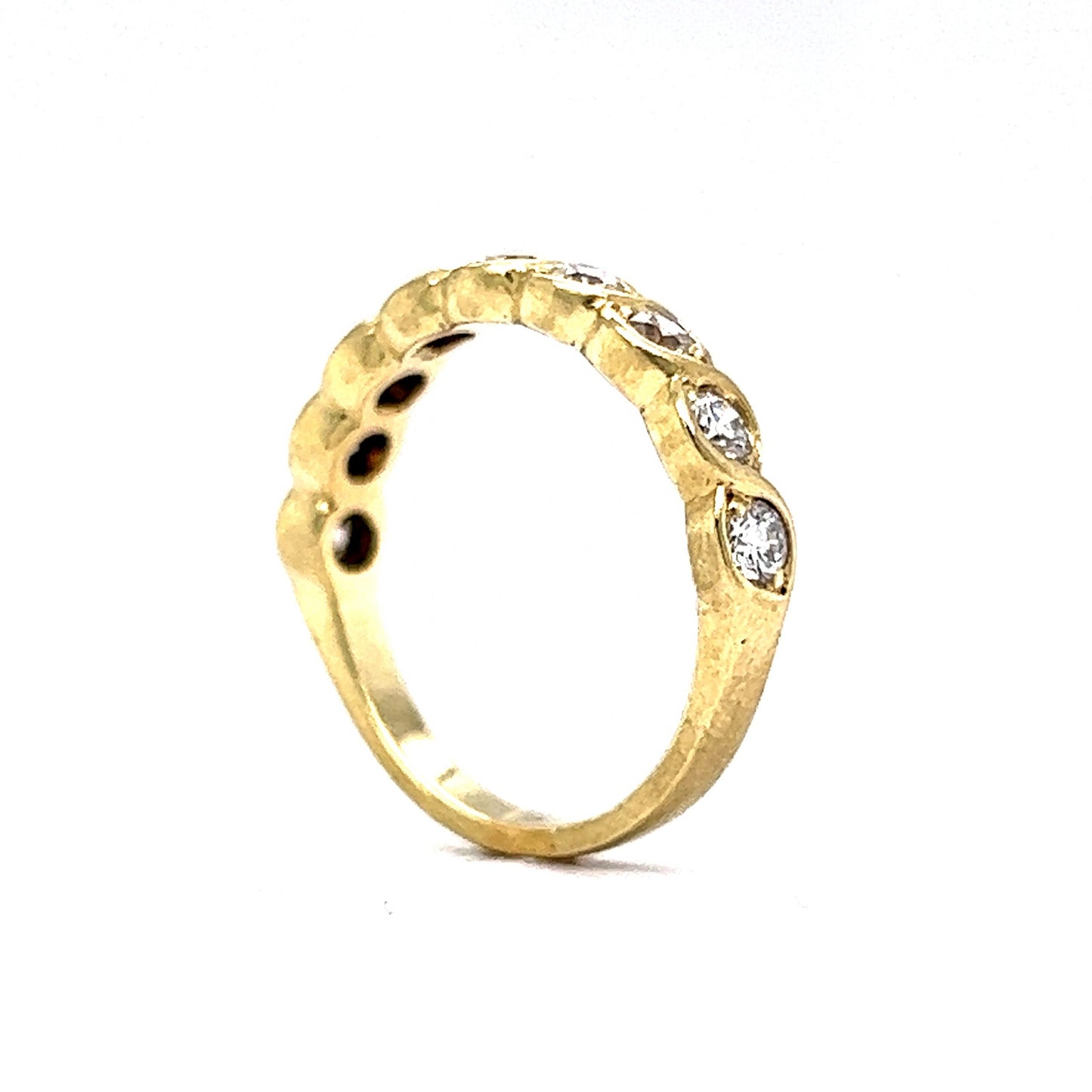 Braided Diamond Stacking Ring in 18k Yellow Gold