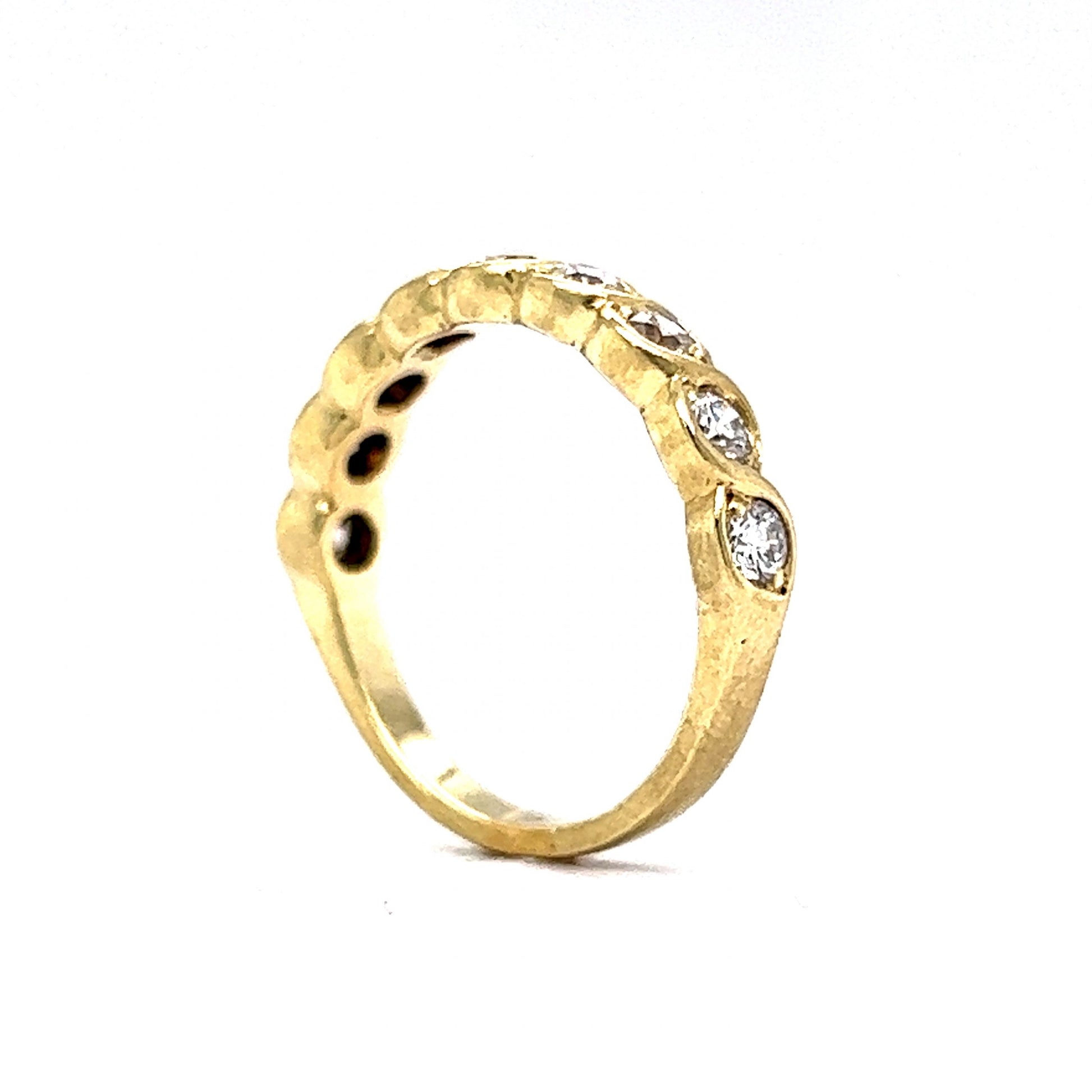 Braided Diamond Stacking Ring in 18k Yellow Gold