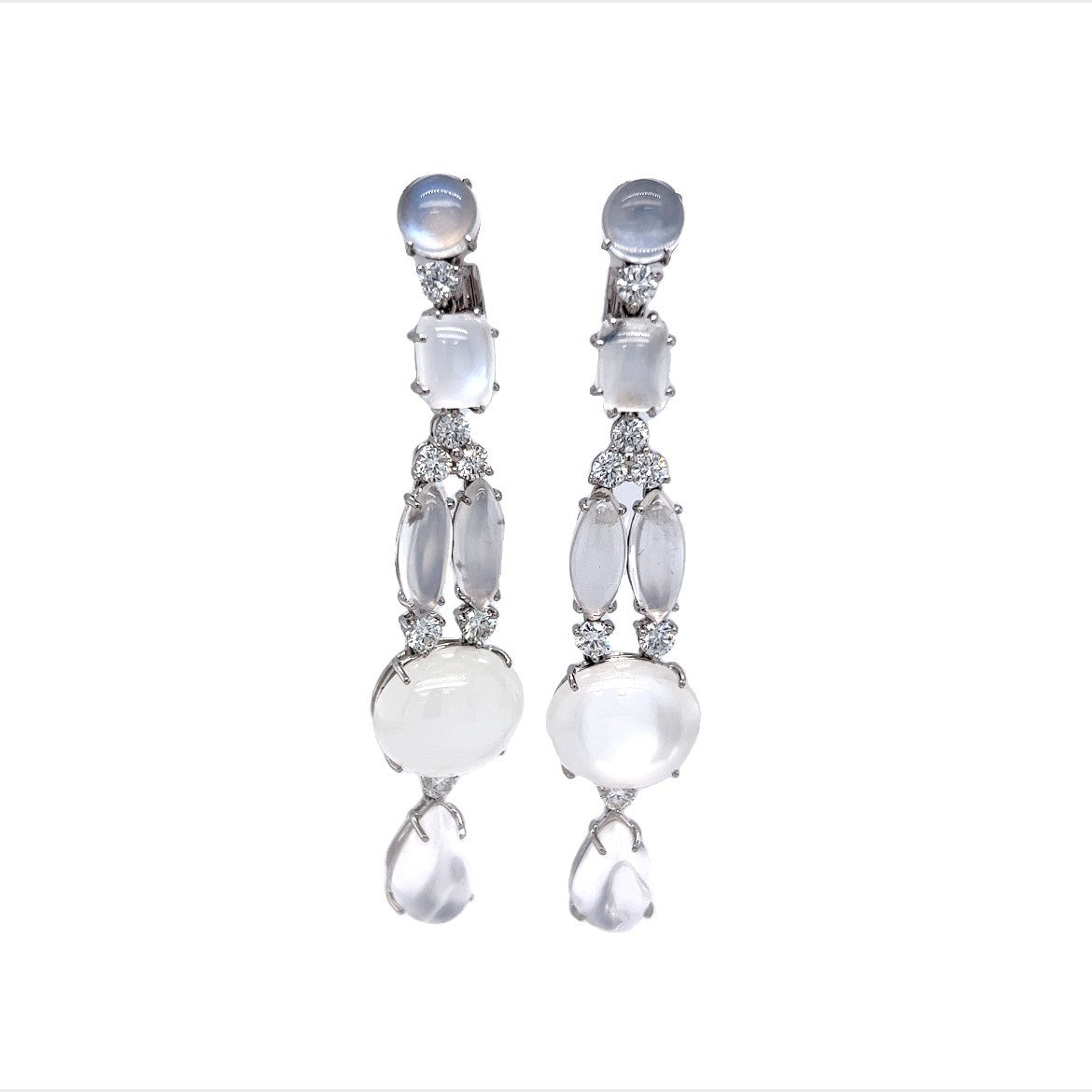 White gold shop moonstone earrings