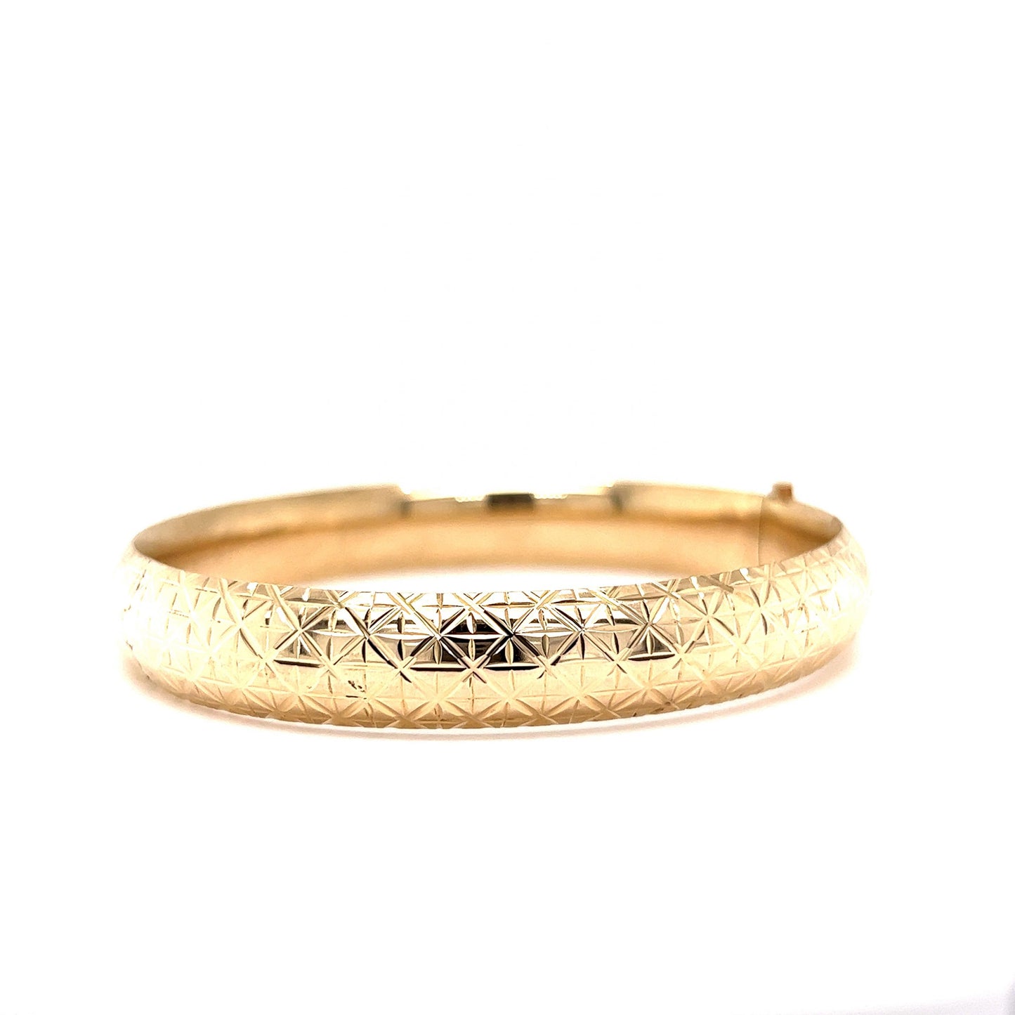 Mid-Century Geometric Bangle Bracelet in 14k Yellow Gold