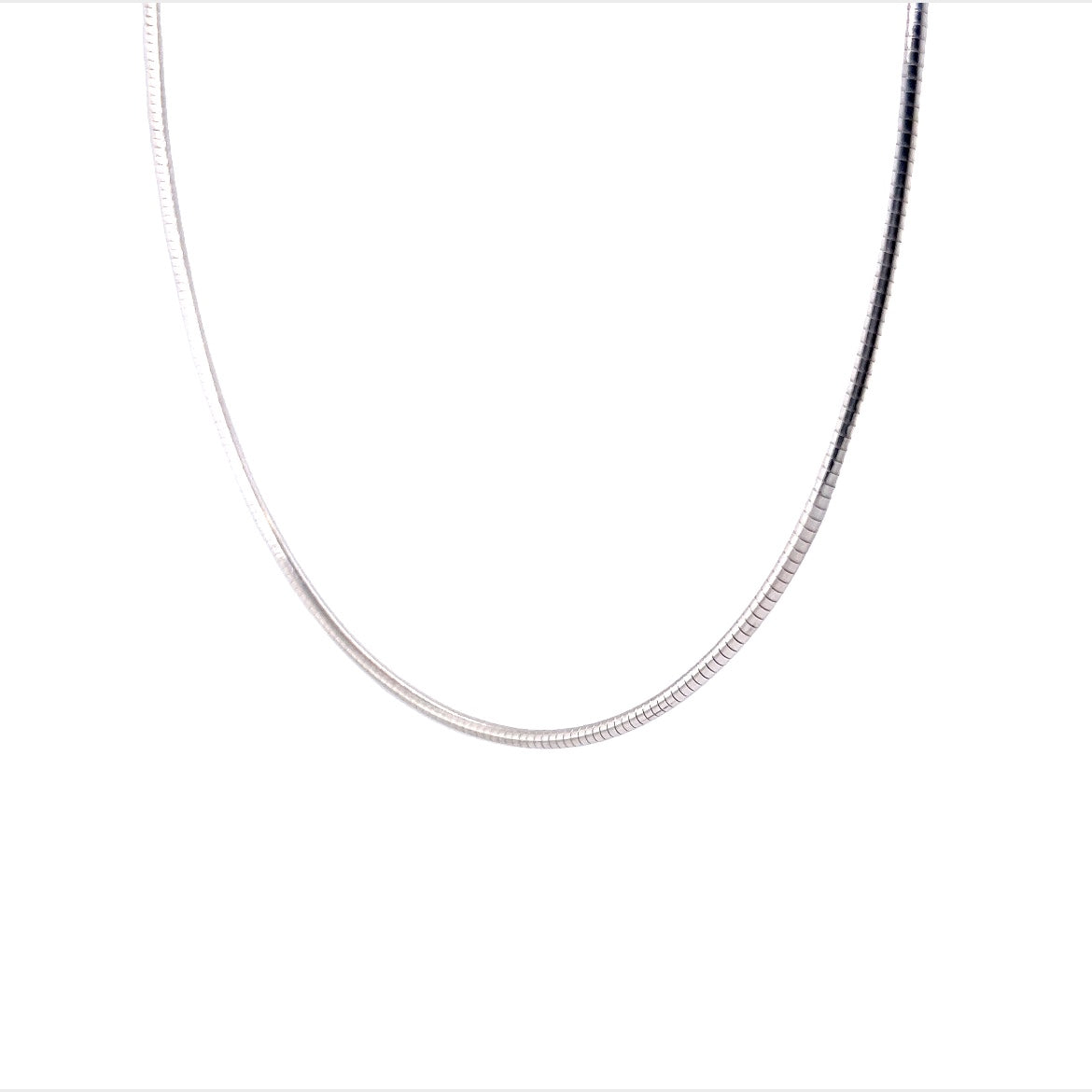 18 Inch Omega Necklace in 14k White Gold