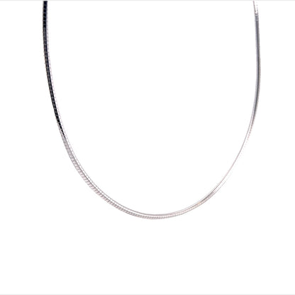 18 Inch Omega Necklace in 14k White Gold