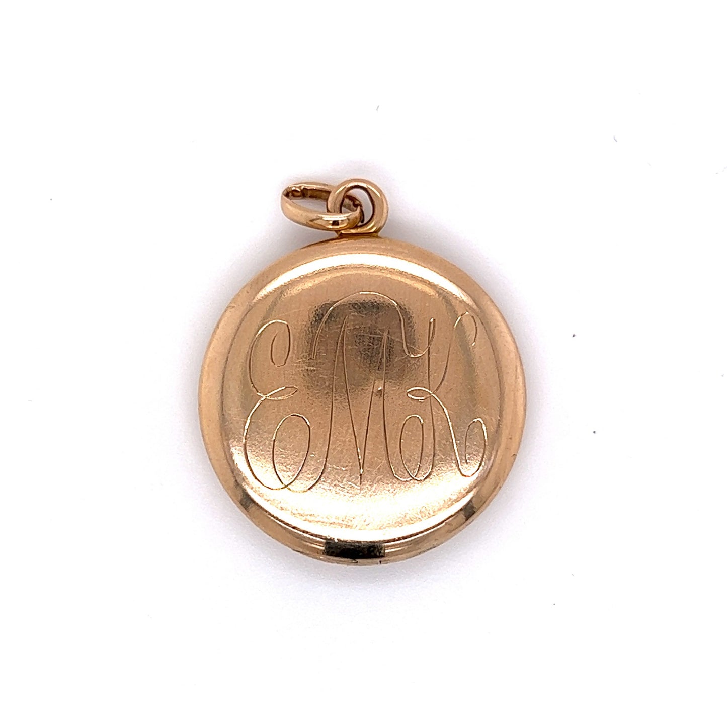 Art Nouveau Round Locket Pendant in 14k Yellow Gold