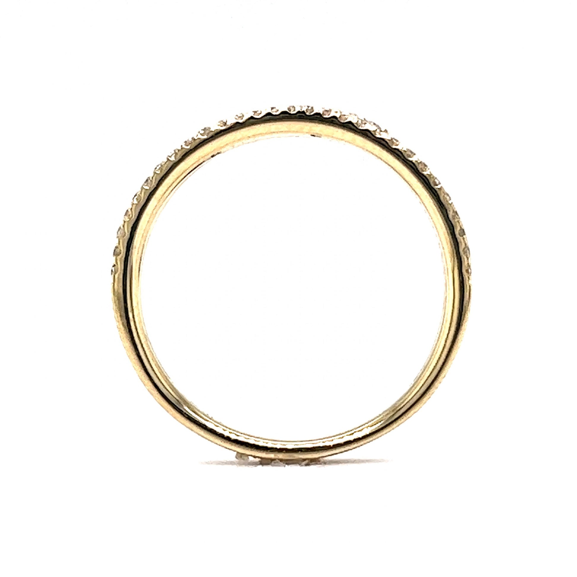 Double Band Pave Diamond Stacking Ring in 14k Yellow Gold