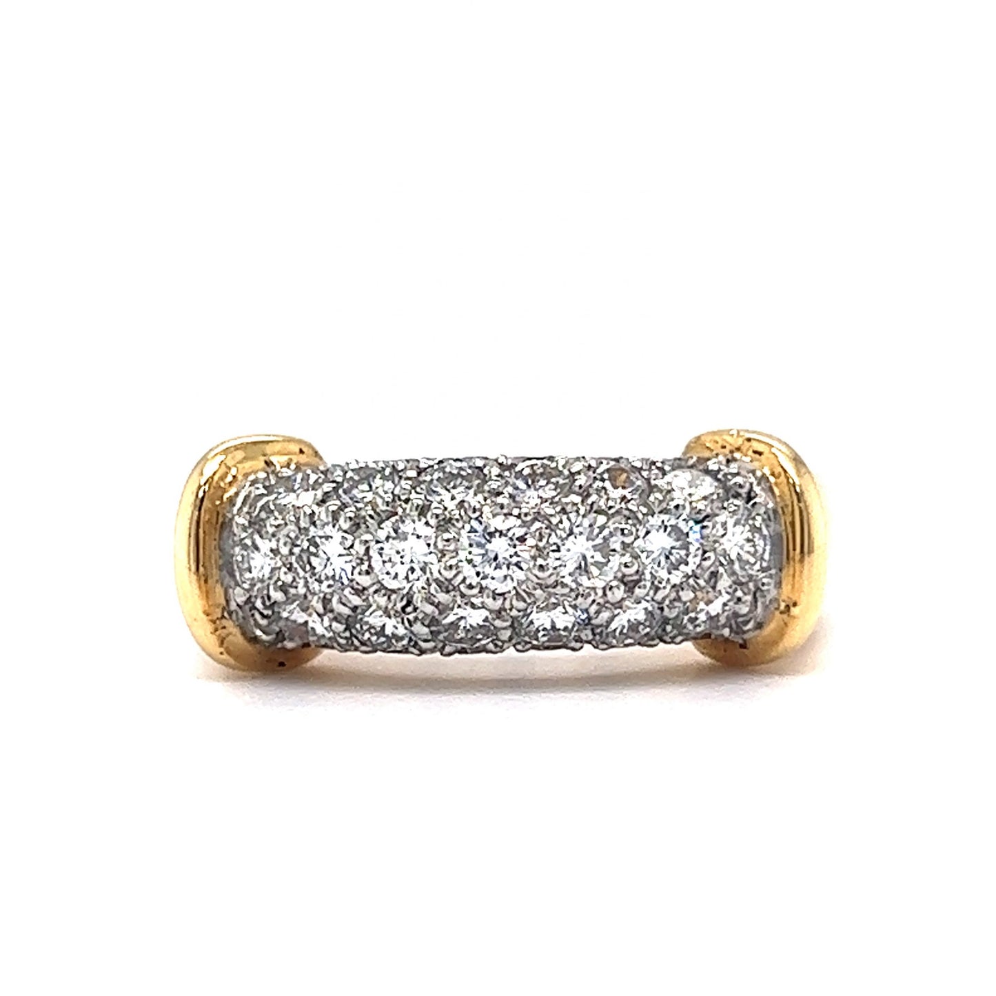 Pave Diamond Sectioned Cocktail Ring in 18k & Platinum