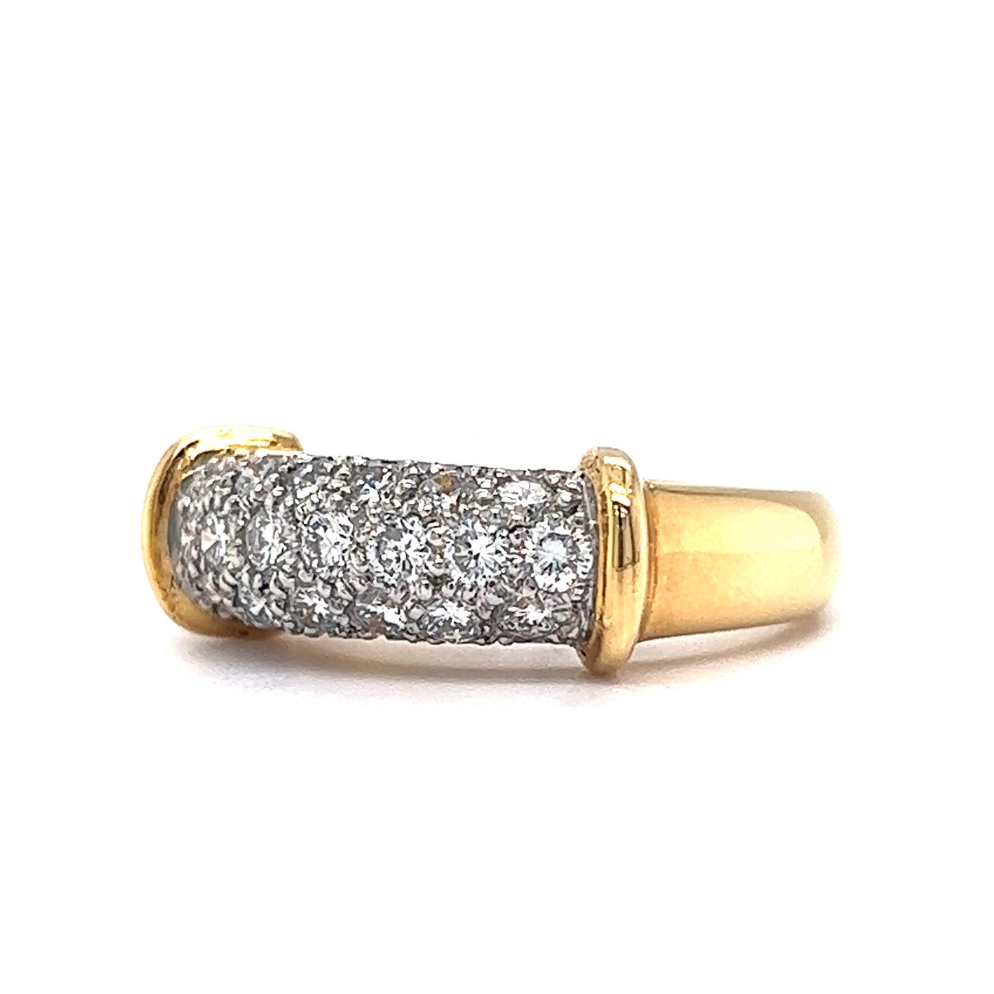 Pave Diamond Sectioned Cocktail Ring in 18k & Platinum