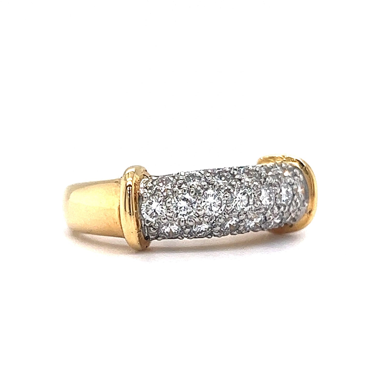 Pave Diamond Sectioned Cocktail Ring in 18k & Platinum