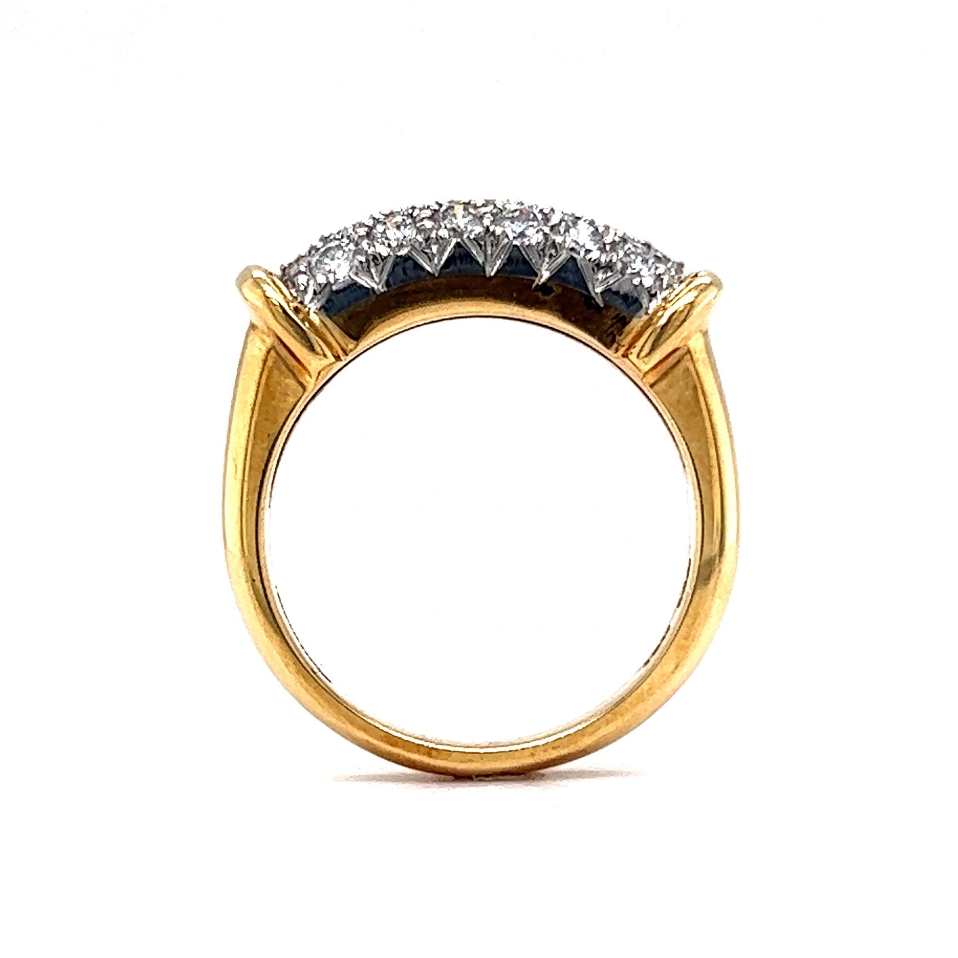 Pave Diamond Sectioned Cocktail Ring in 18k & Platinum