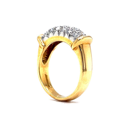 Pave Diamond Sectioned Cocktail Ring in 18k & Platinum