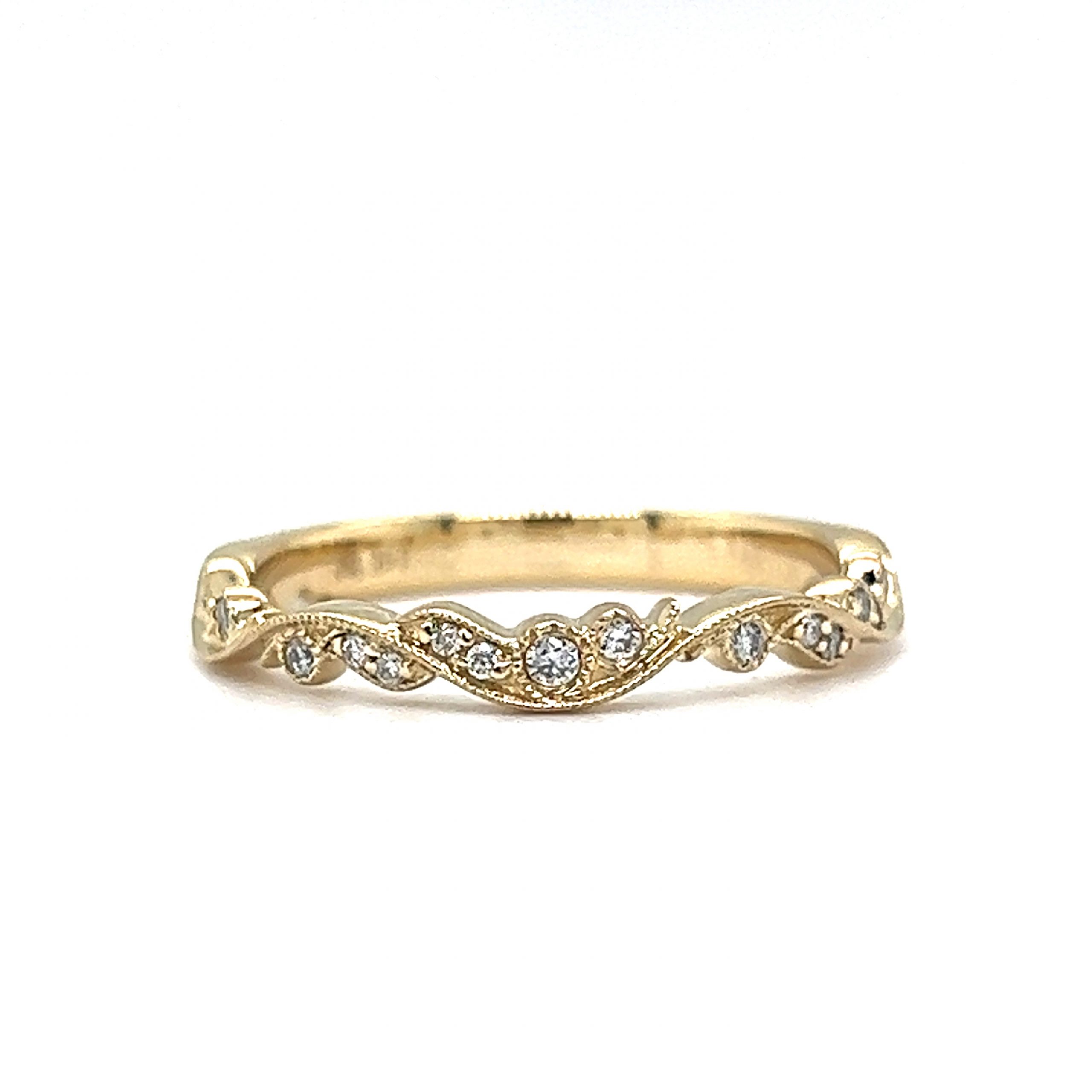 Yellow gold filigree 2025 wedding band