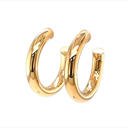 30mm Thick Hoop Earrings in 14k Yellow Gold