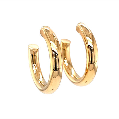 30mm Thick Hoop Earrings in 14k Yellow Gold