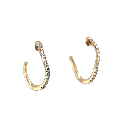 Everyday Diamond Wave Hoop Earrings in 14k Yellow Gold