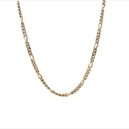 18 Inch Everyday Figaro Chain Necklace in 14k Yellow Gold