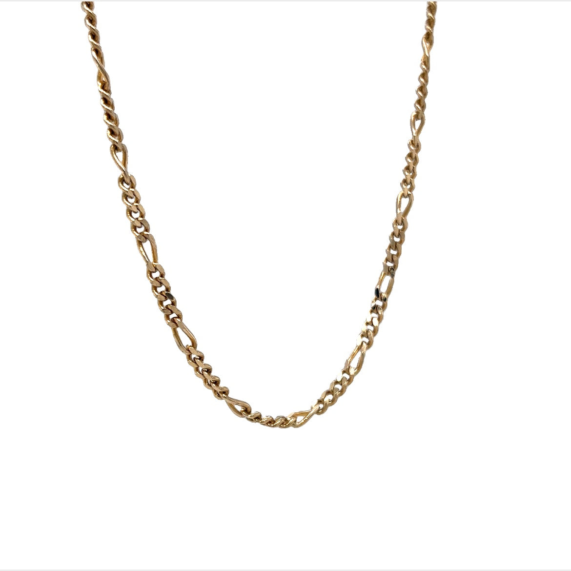 18 Inch Everyday Figaro Chain Necklace in 14k Yellow Gold