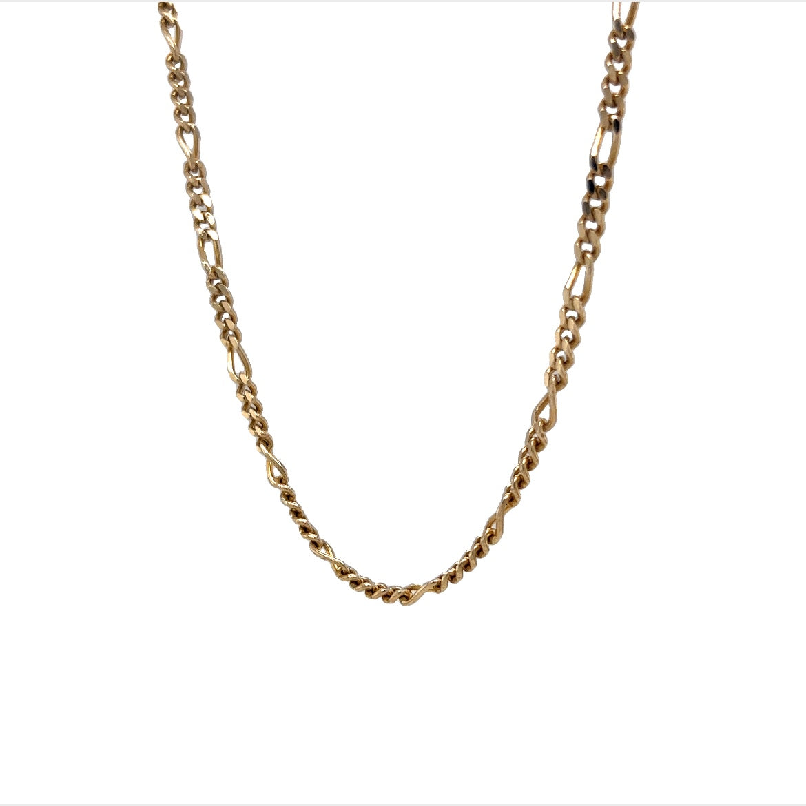 18 Inch Everyday Figaro Chain Necklace in 14k Yellow Gold