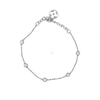 .28 Everyday Bezel Set Diamond Chain Bracelet in 14k White Gold